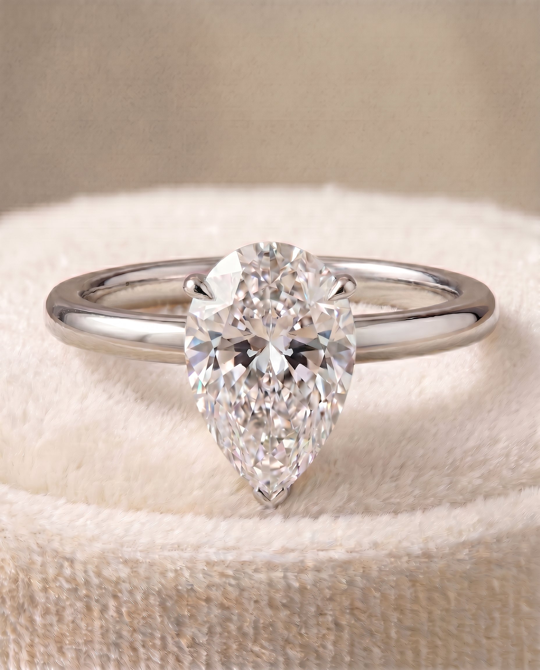 18K White Gold band of The Joni princess engagement ring setting | RockHer