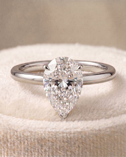 The Joni Hidden Halo Solitaire Princess Cut Engagement Ring Setting in Platinum