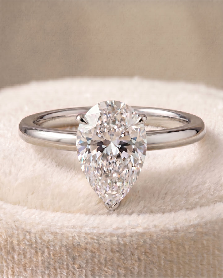 The Joni Hidden Halo Solitaire Princess Cut Engagement Ring Setting in Platinum