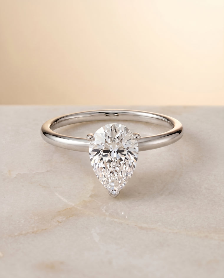 The Joni Hidden Halo Solitaire Princess Cut Engagement Ring Setting in Platinum