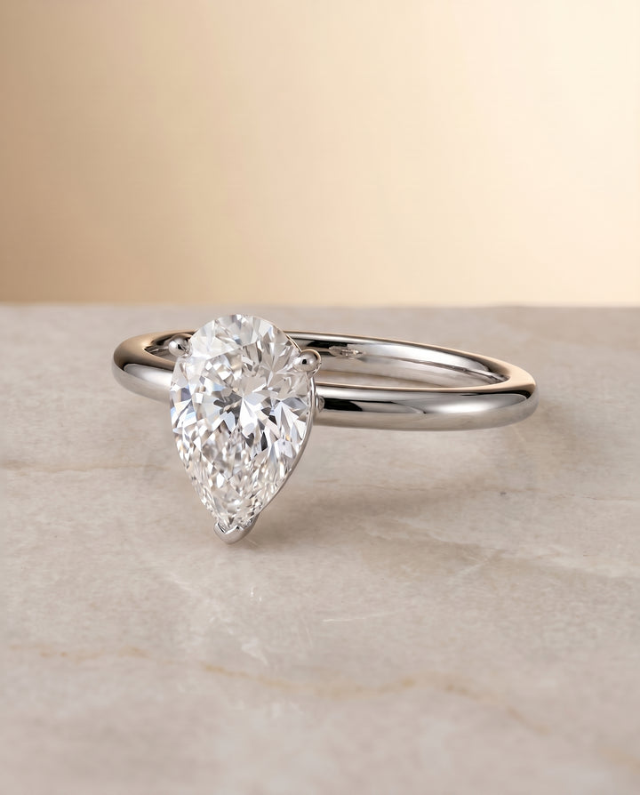 The Joni Hidden Halo Solitaire Princess Cut Engagement Ring Setting in Platinum