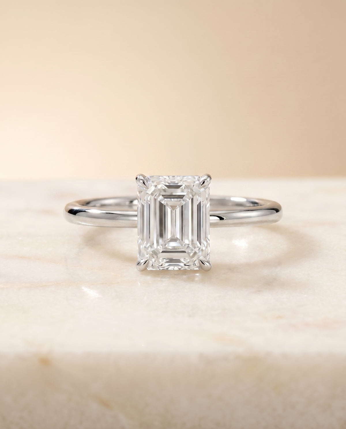 The Joni radiant engagement ring setting in Platinum | RockHer