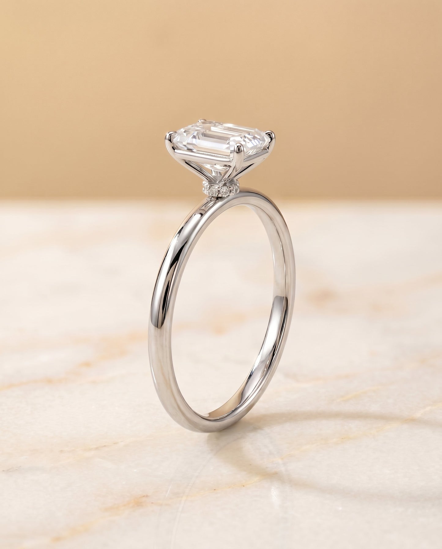 The Joni Select Hidden Halo Engagement Ring with Lab Diamond in Platinum - view 2