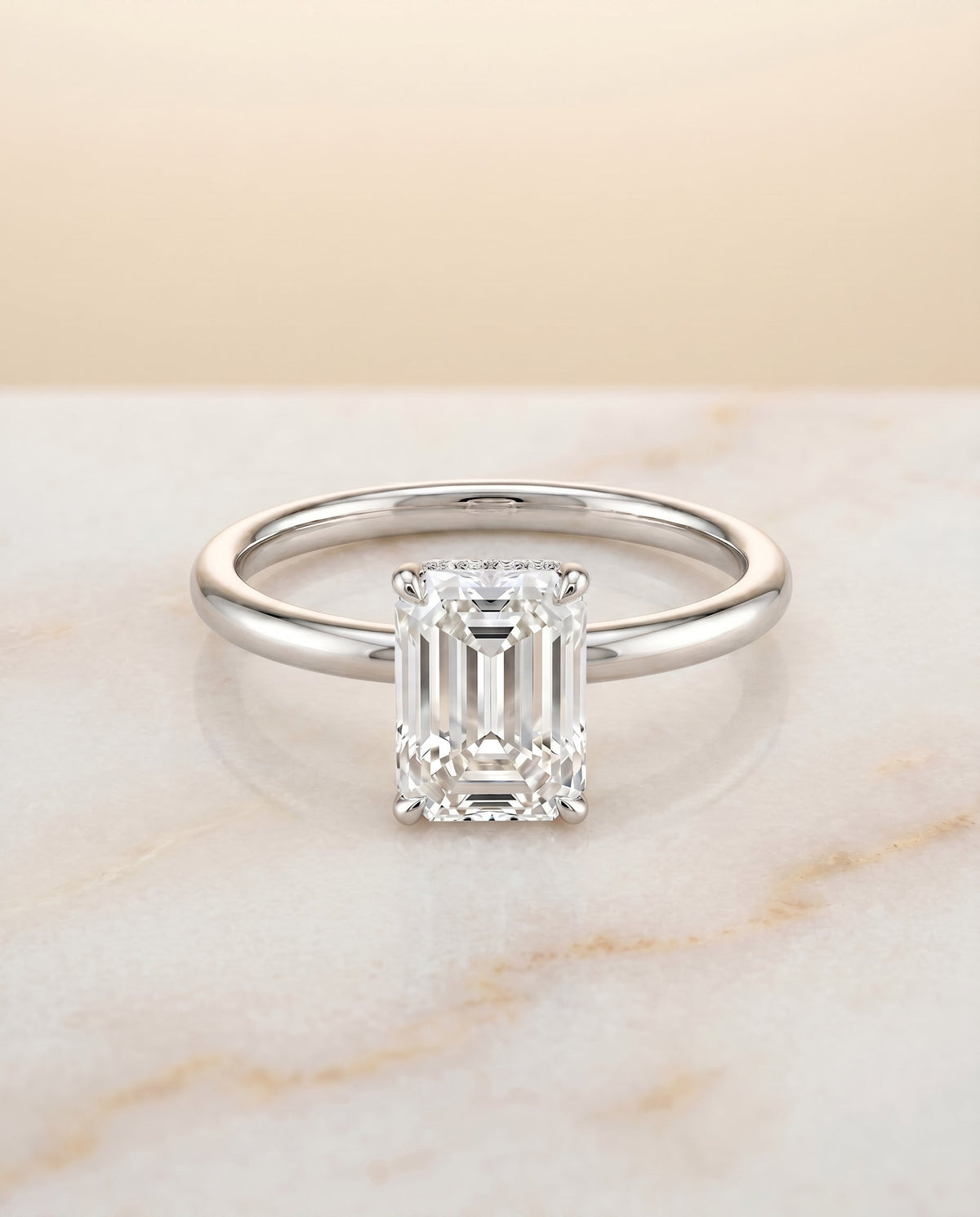 The Joni emerald engagement ring setting in Platinum | RockHer
