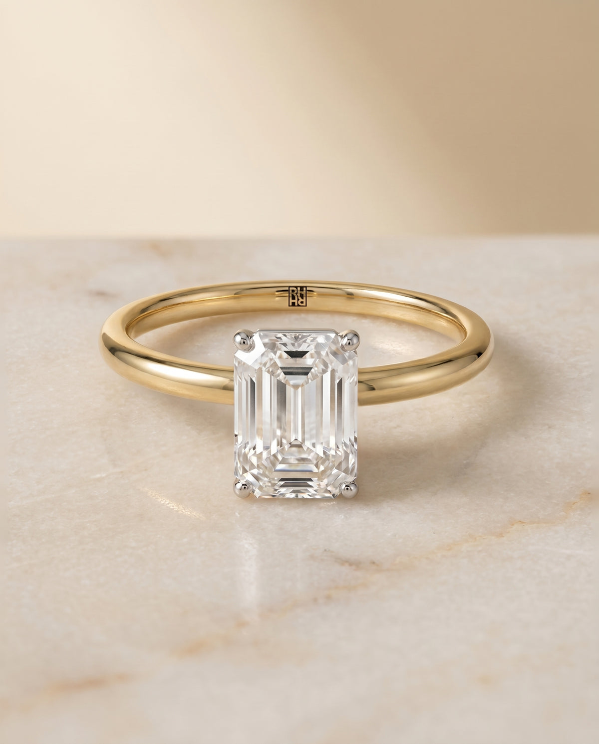 The Joni emerald engagement ring setting in 18K Yellow Gold | RockHer