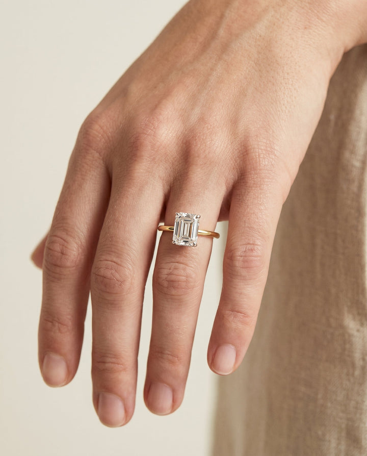 The Joni Select Hidden Halo Engagement Ring with Lab Diamond in 18K Yellow Gold - view 3