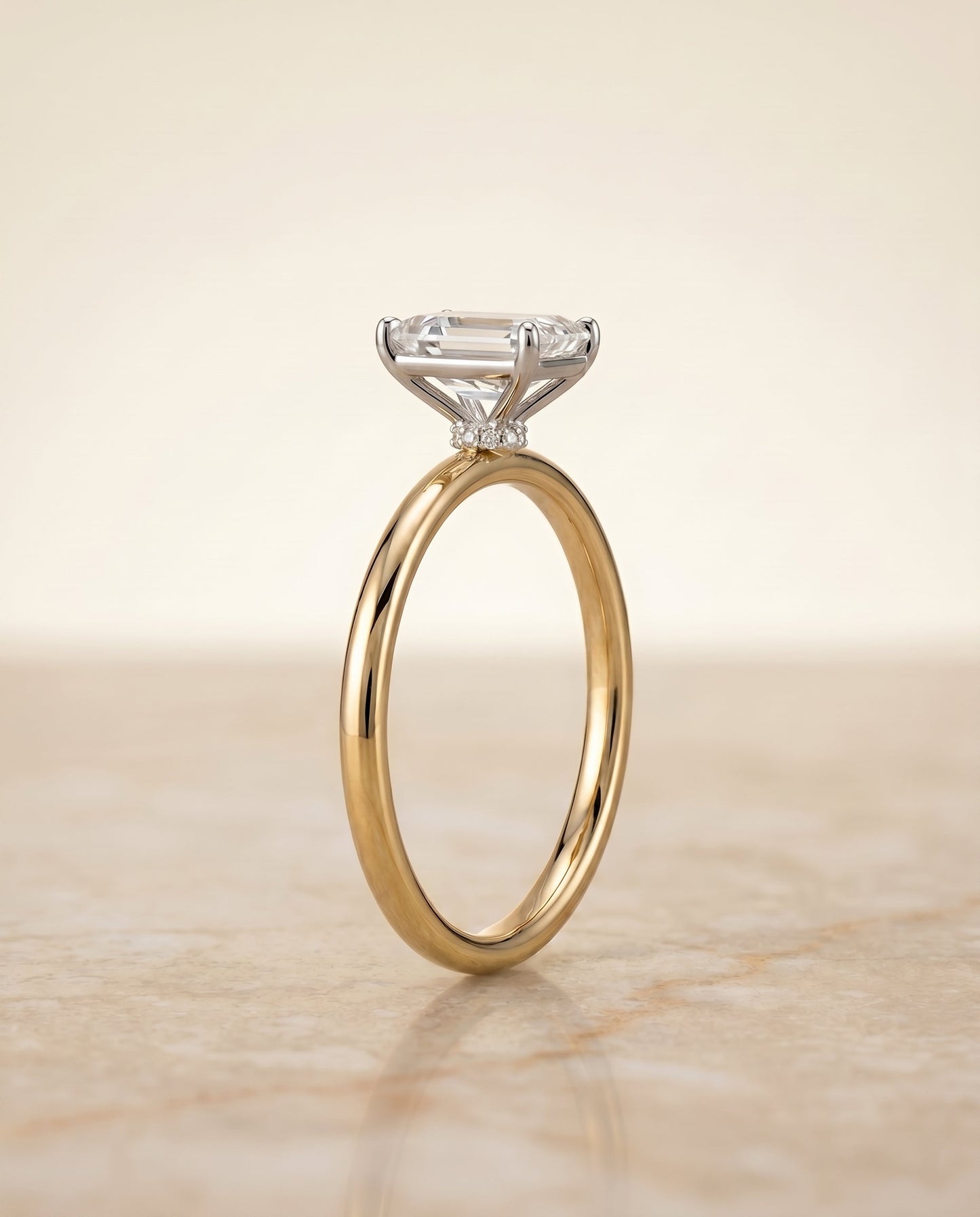 The Joni Select Hidden Halo Engagement Ring with Lab Diamond in 18K Yellow Gold - view 5