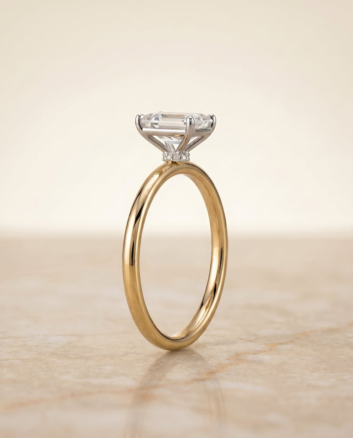 The Joni Select Hidden Halo Engagement Ring with Lab Diamond in 18K Yellow Gold - view 5