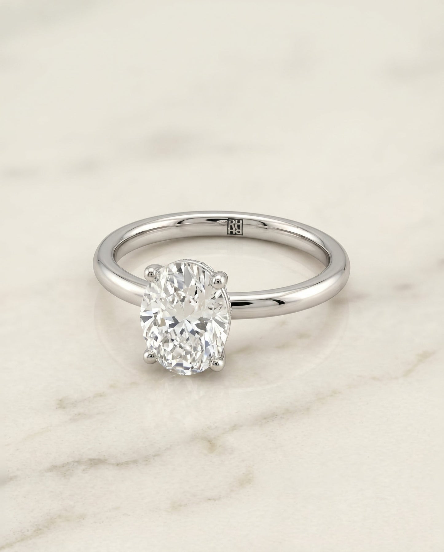 The Joni Select Hidden Halo Engagement Ring with Lab Diamond in Platinum - view 1