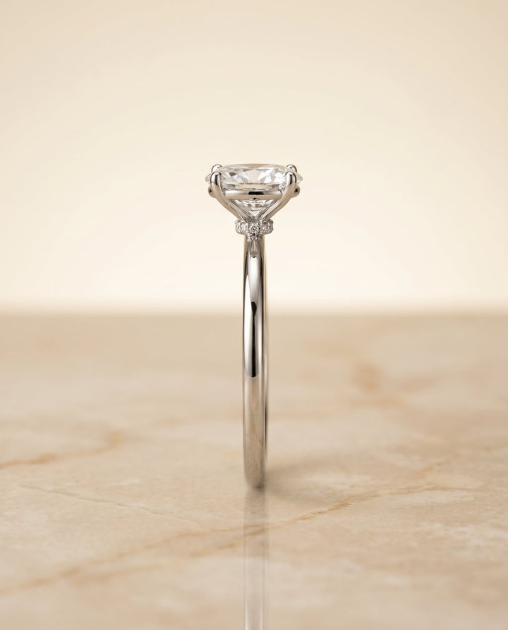 The Joni Select Hidden Halo Engagement Ring with Lab Diamond in Platinum - view 5