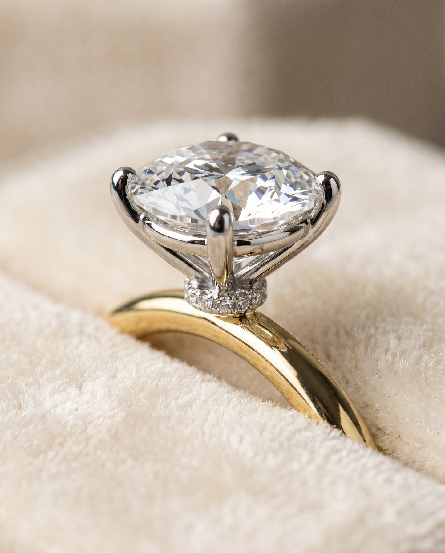 Joni Select Hidden Halo Solitaire Oval in 18K Yellow Gold – view 4