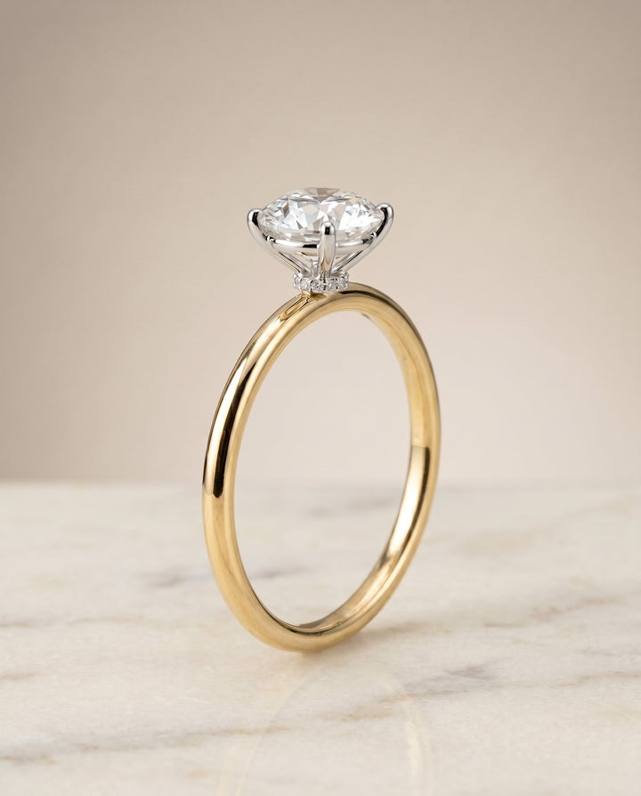 Joni Select Hidden Halo Solitaire in 18K Yellow Gold – view 2