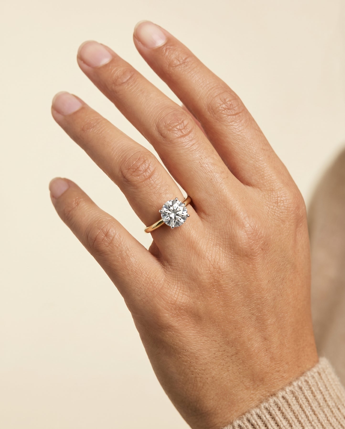 The Joni Hidden Halo Solitaire Round Engagement Ring Setting in 18K Yellow Gold