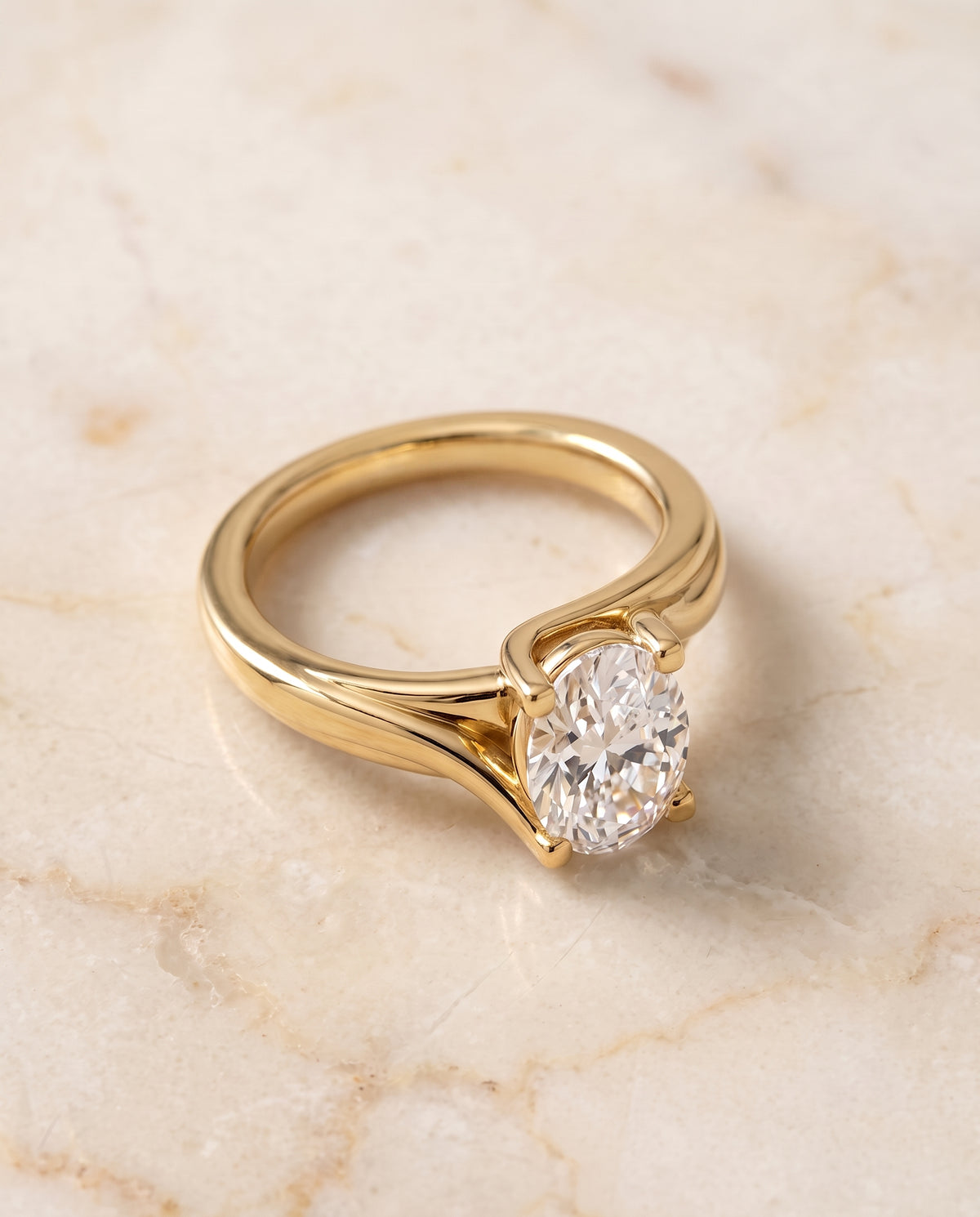 The Joplin oval engagement ring setting in 18K Yellow Gold | RockHer