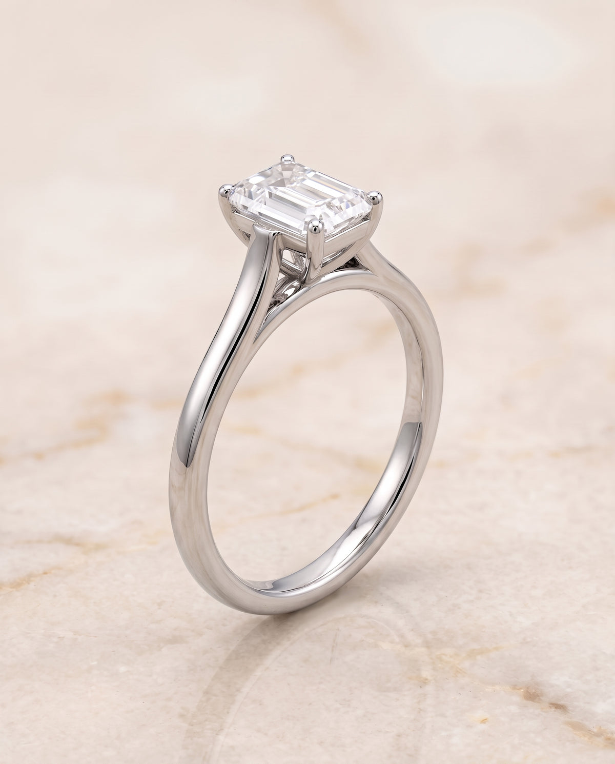 The Juliette emerald engagement ring setting in Platinum | RockHer