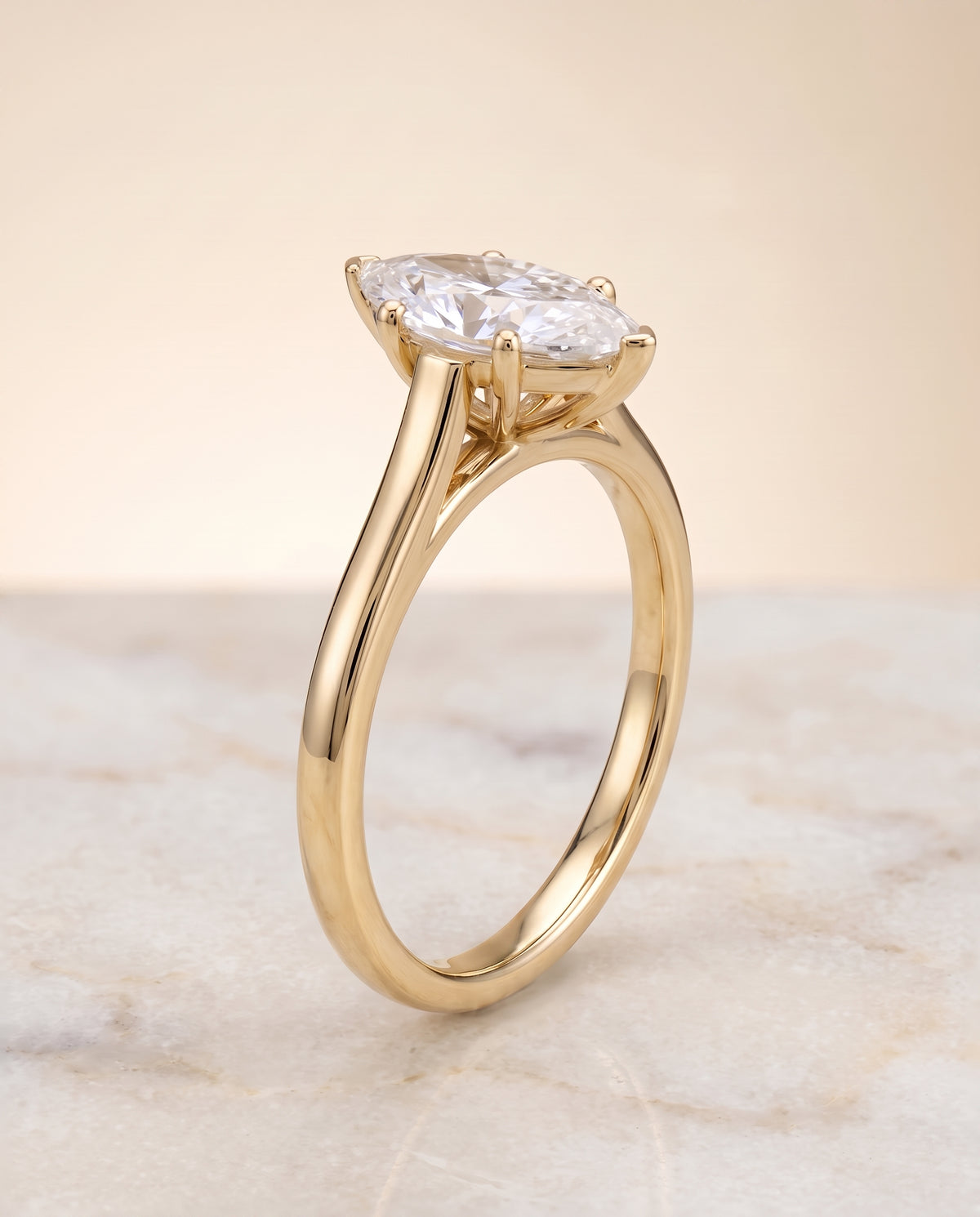 The Juliette marquise engagement ring setting in 18K Yellow Gold | RockHer
