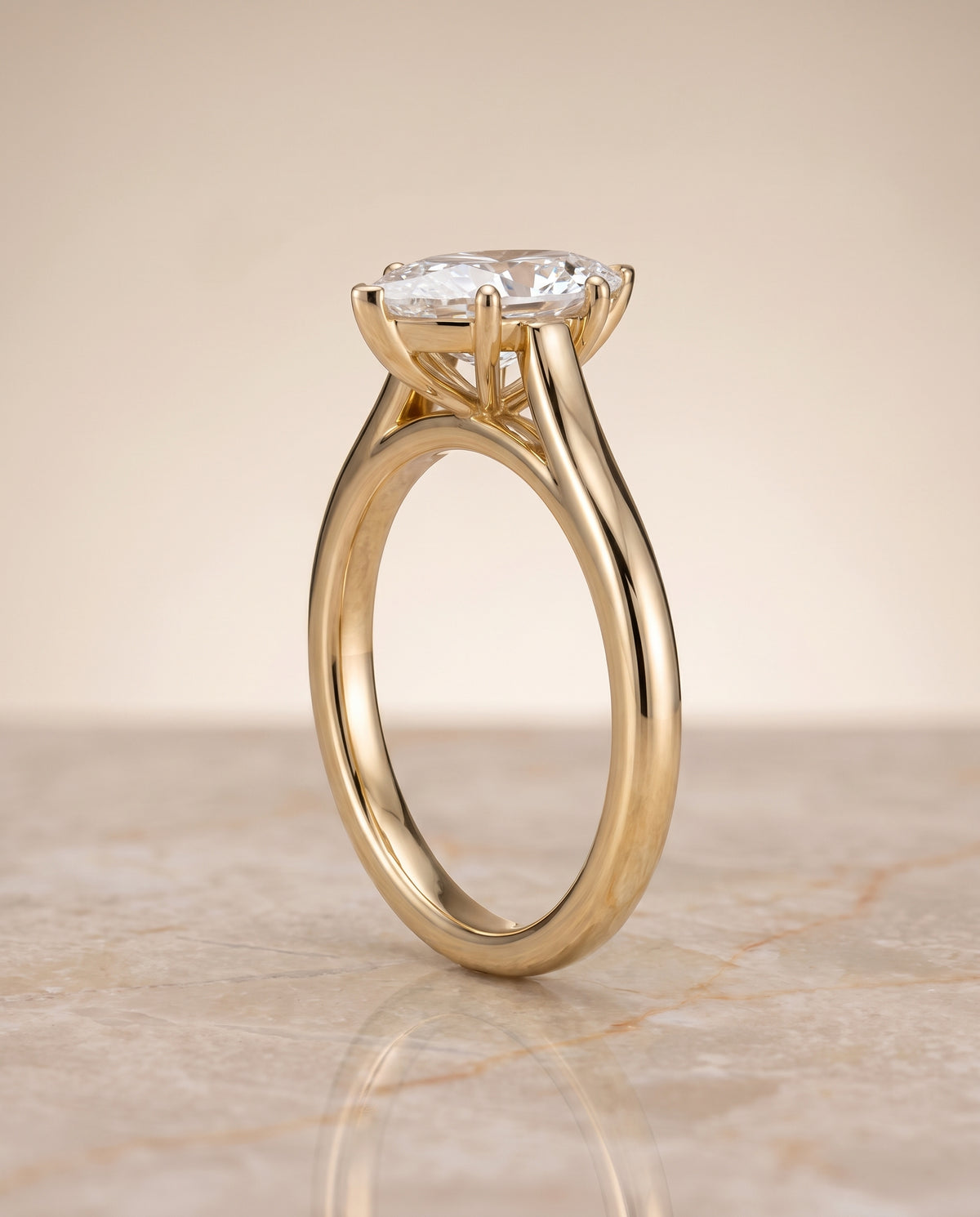 The Juliette setting for marquise diamonds, made to order in 18K Yellow Gold | RockHer