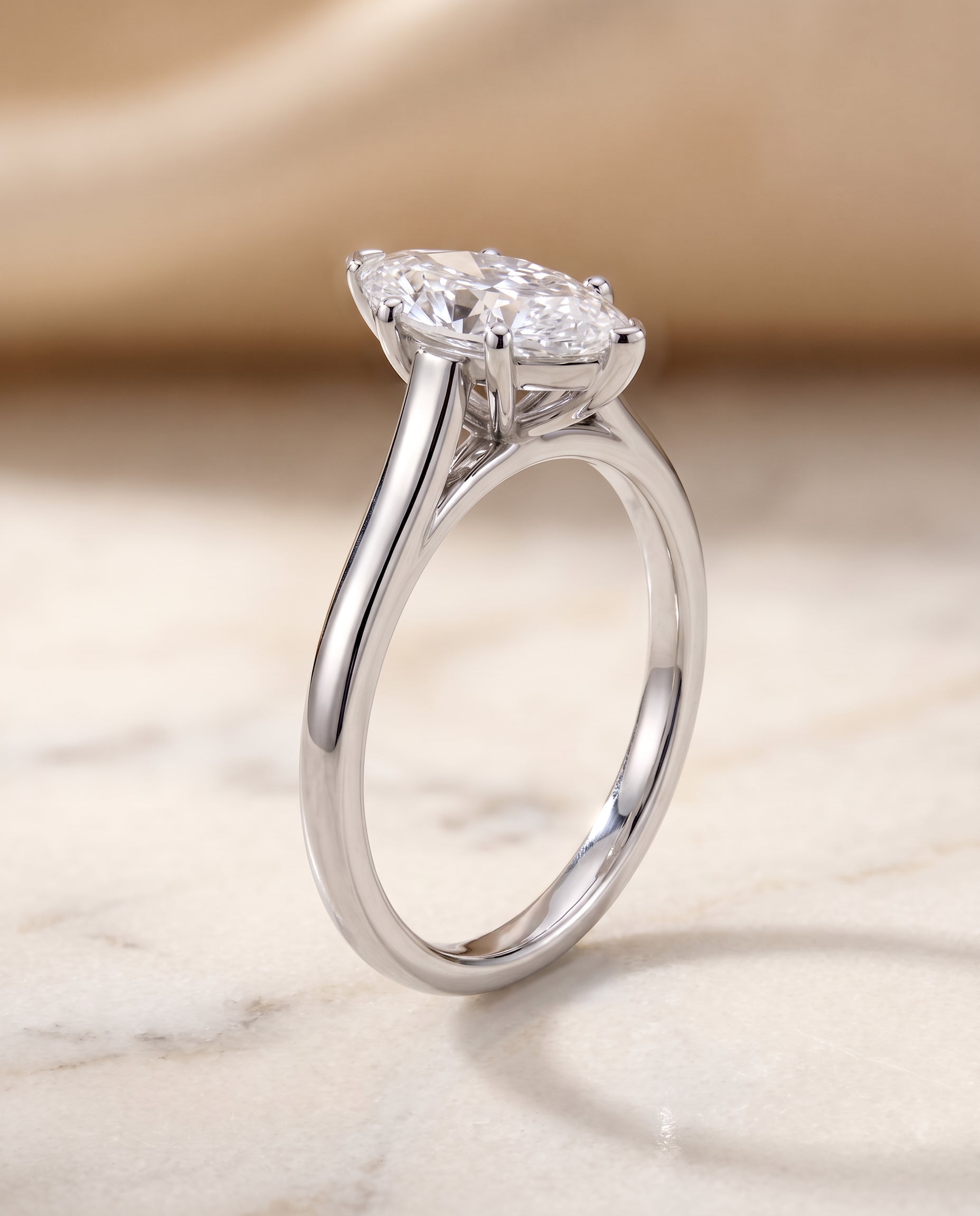 The Juliette setting for marquise diamonds, made to order in Platinum | RockHer