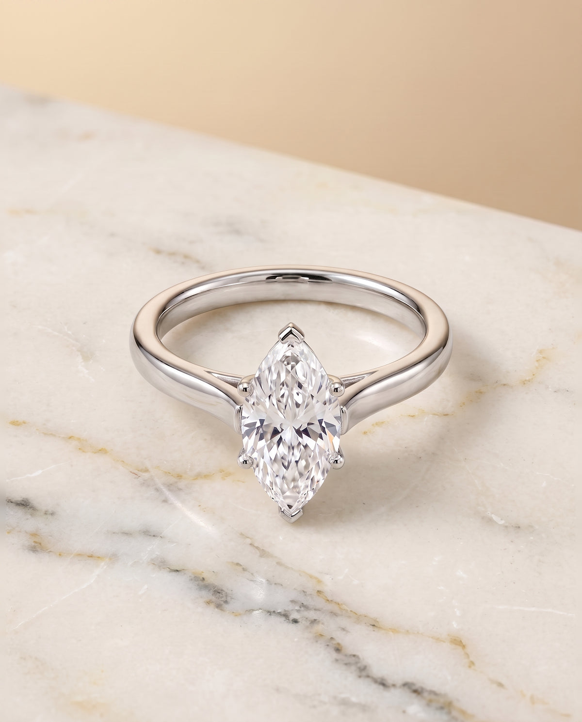 The Juliette marquise engagement ring setting in Platinum | RockHer