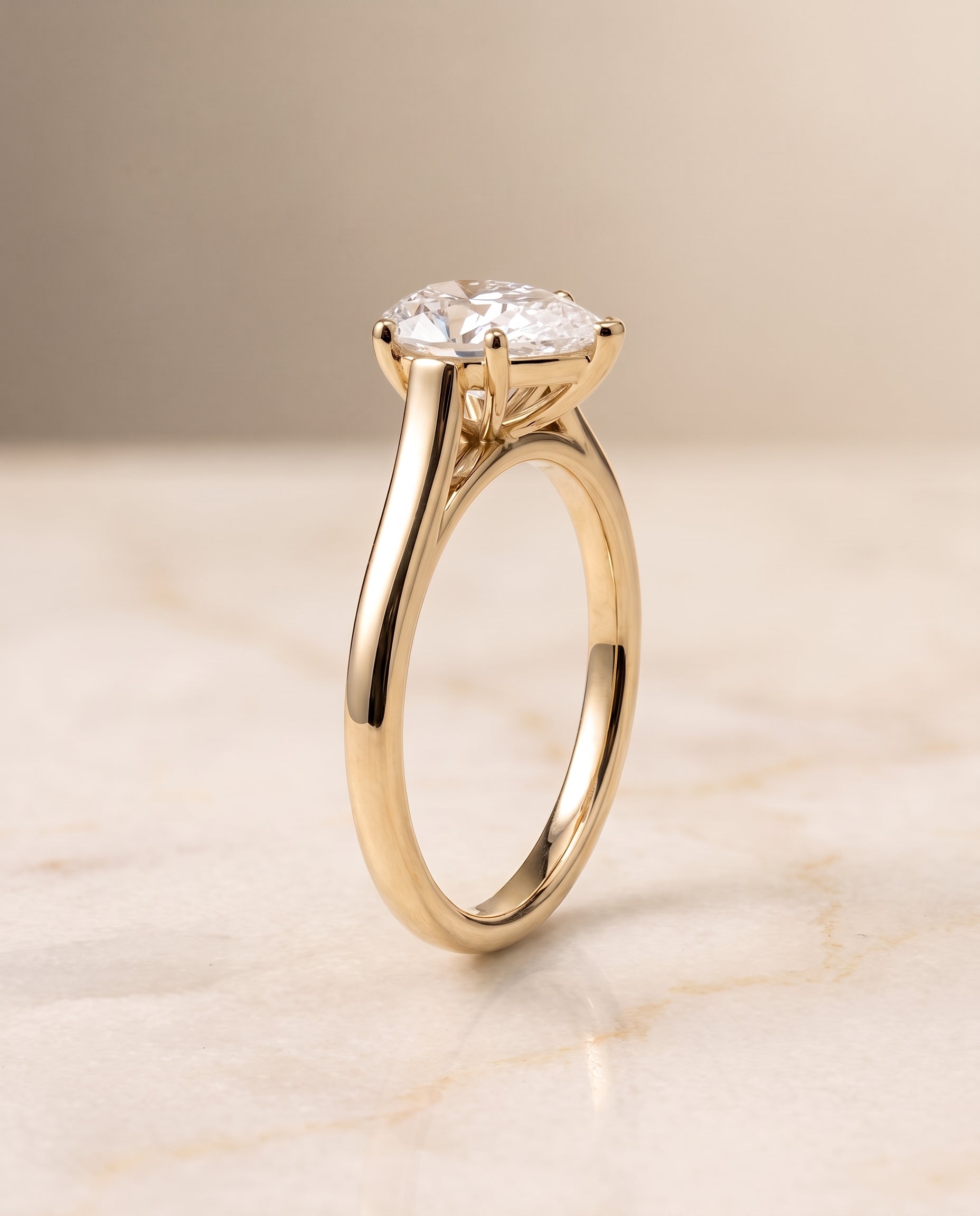 Elegant Cathedral Squared Edge Solitaire styling on The Juliette pear engagement ring setting | RockHer