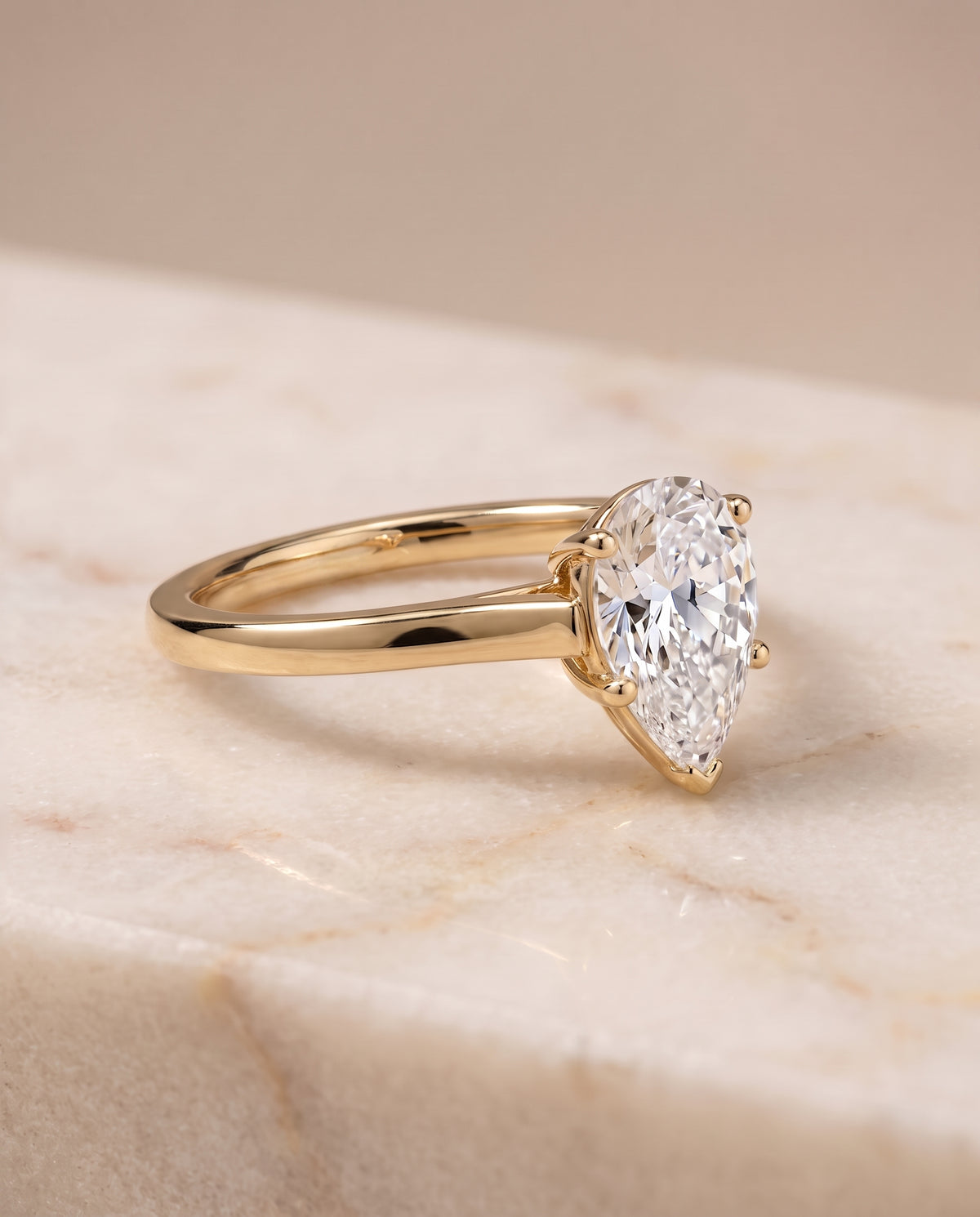 The Juliette pear engagement ring setting in 18K Yellow Gold | RockHer