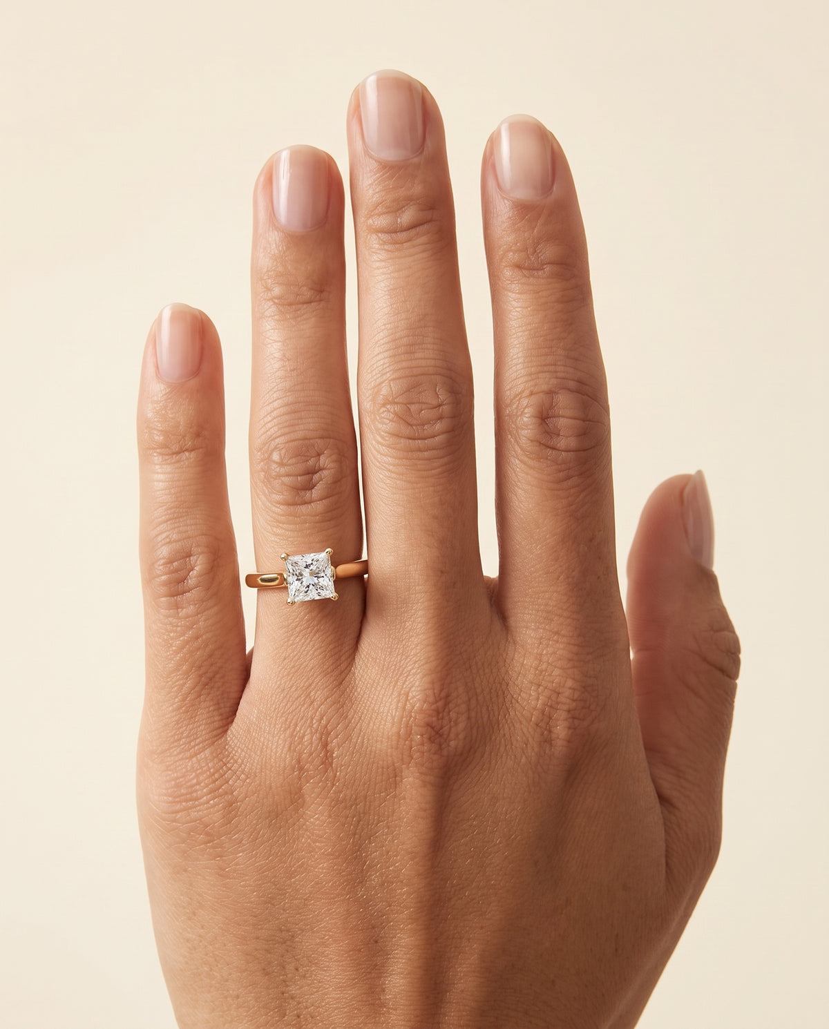 The Juliette Elegant Cathedral Squared Edge Solitaire Princess Cut Engagement Ring Setting in 18K Yellow Gold