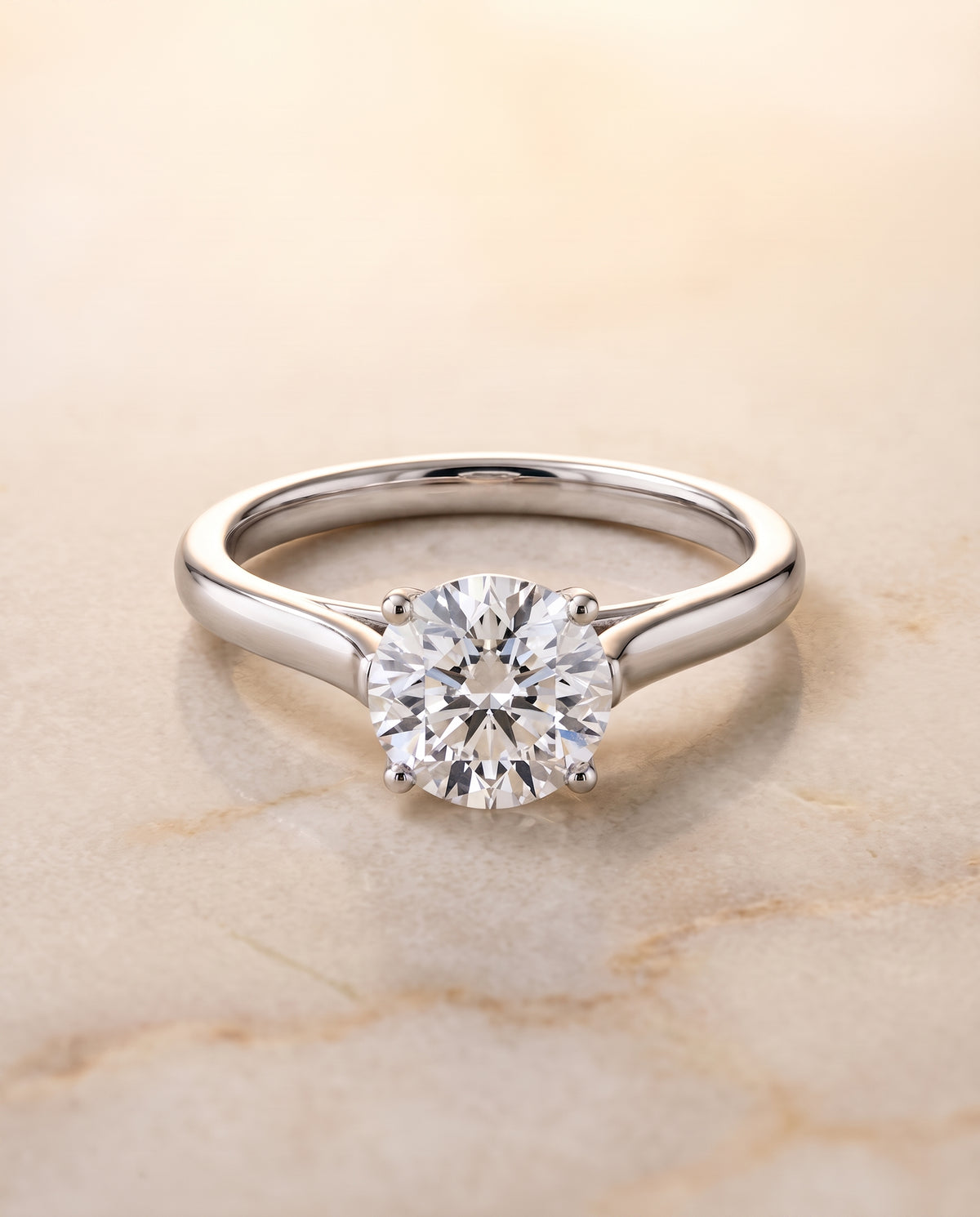 The Juliette round engagement ring setting in Platinum | RockHer