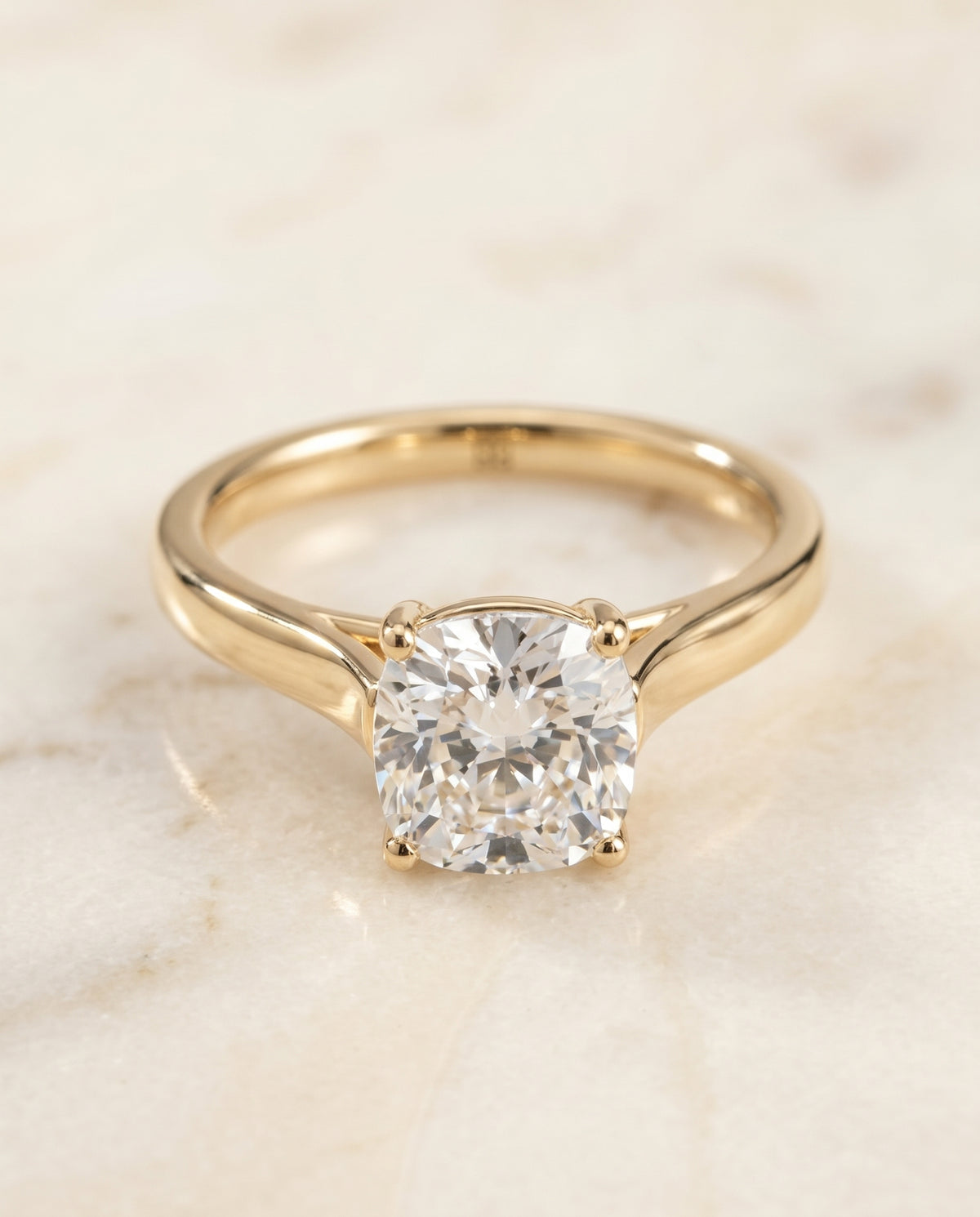 The Juliette cushion engagement ring setting in 18K Yellow Gold | RockHer