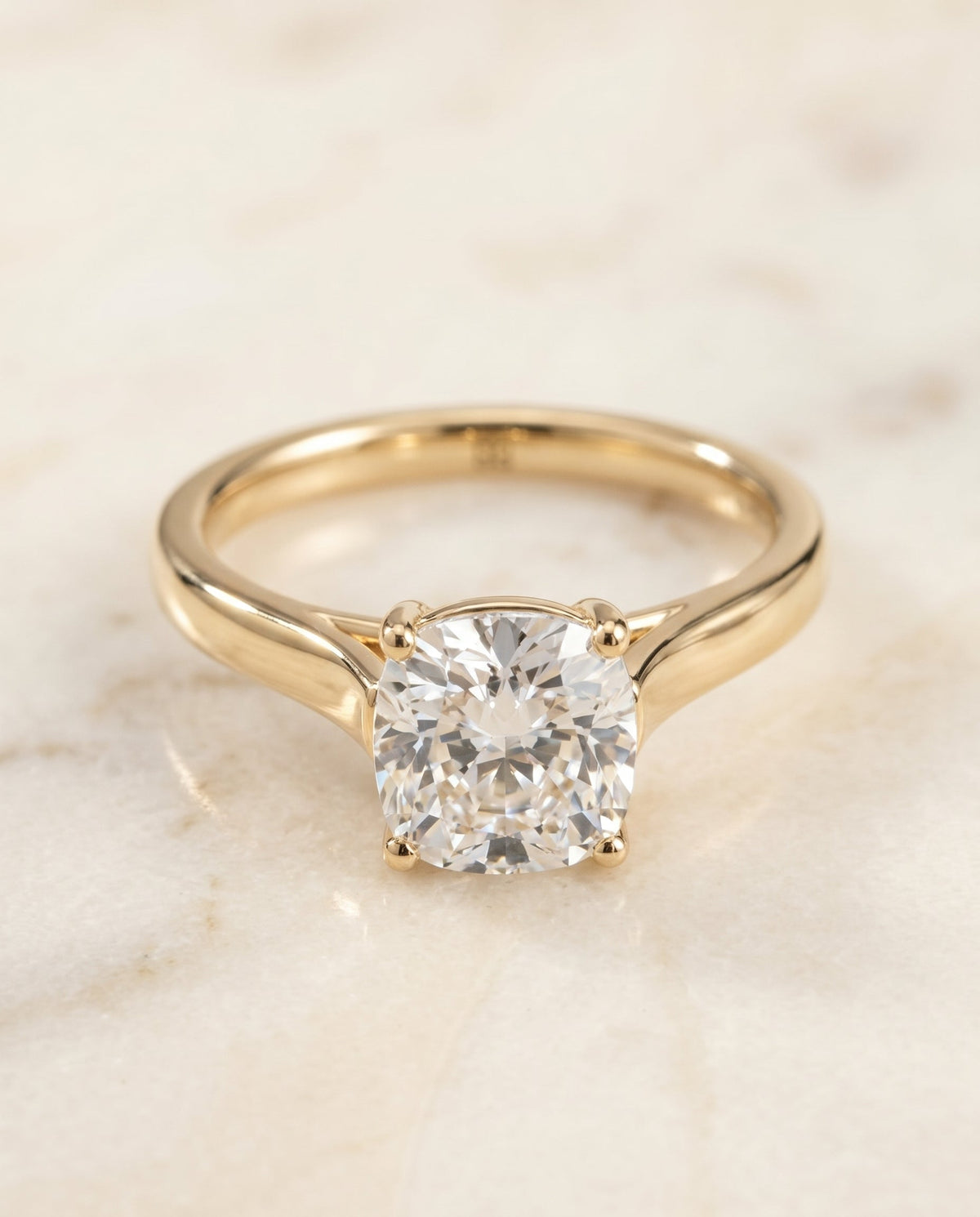 The Juliette cushion engagement ring setting in 18K Yellow Gold | RockHer