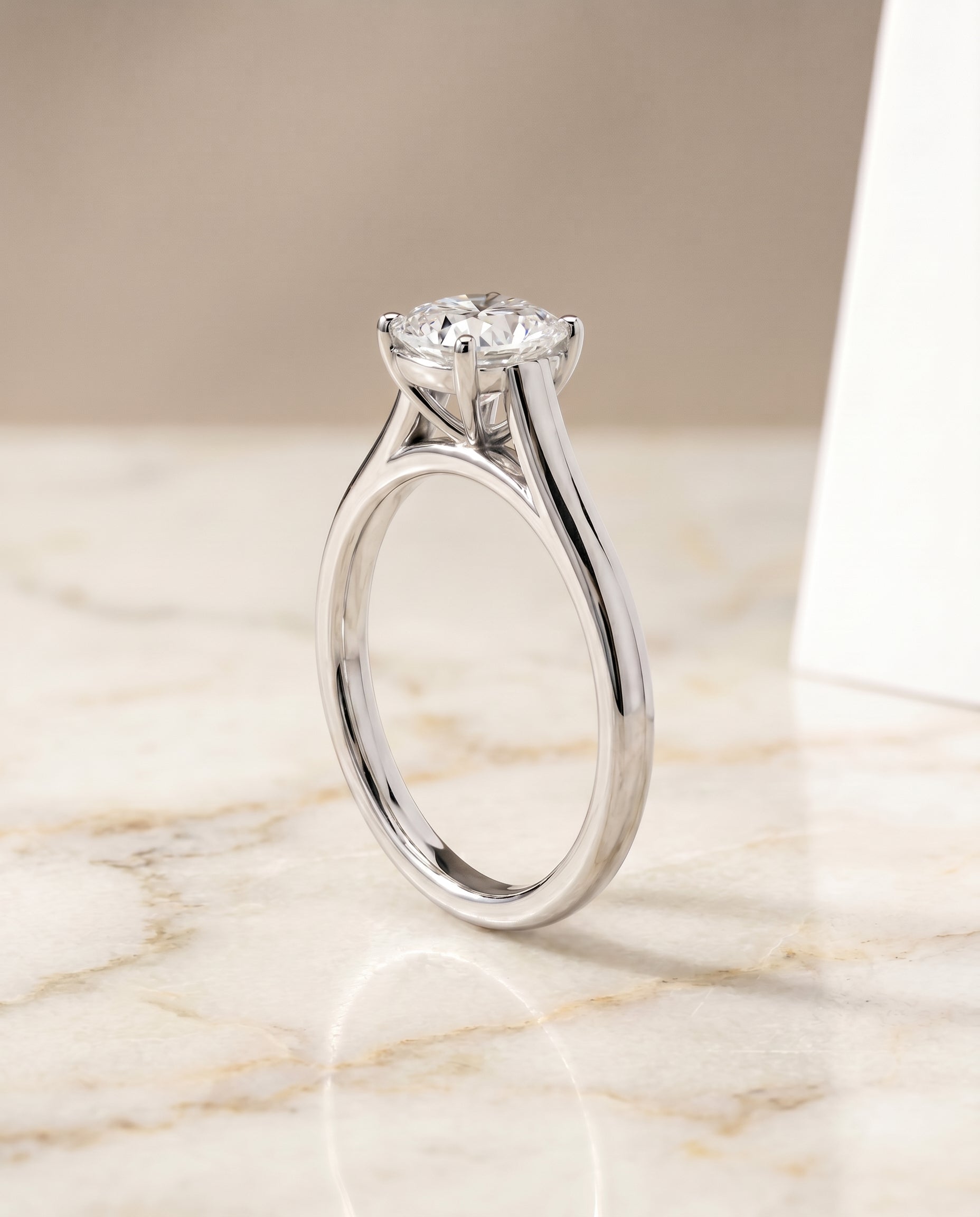 Elegant Cathedral Squared Edge Solitaire Cut styling on The Juliette cushion engagement ring setting | RockHer