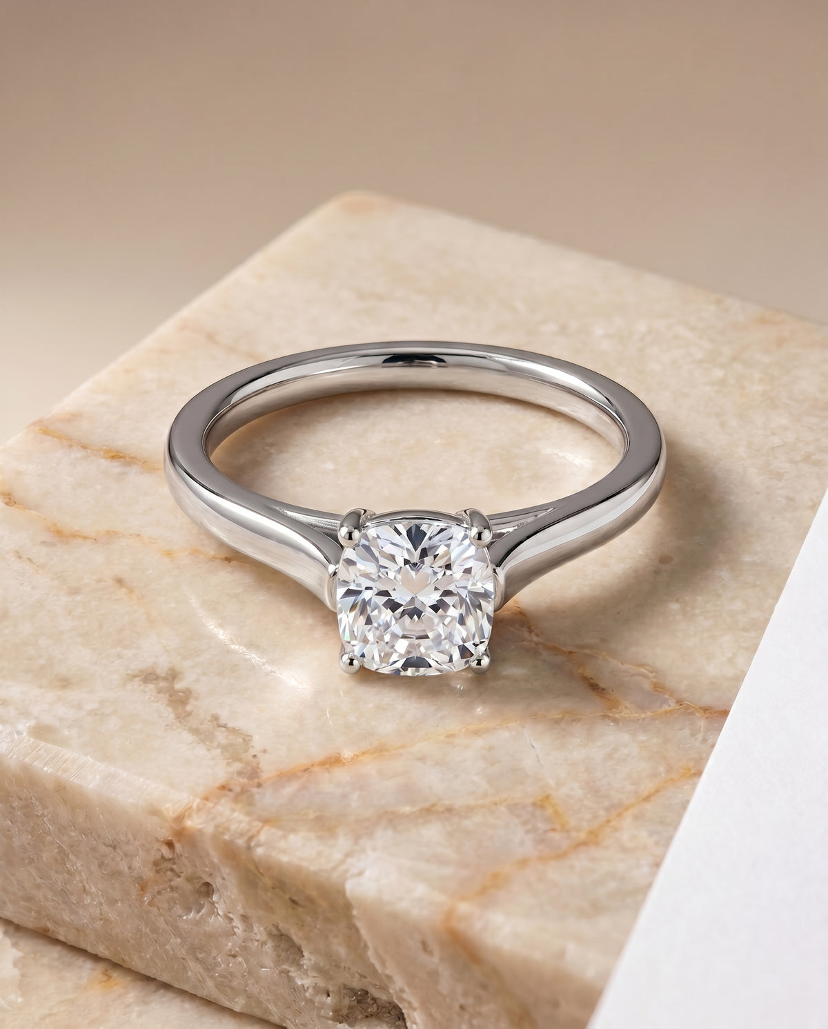The Juliette cushion engagement ring setting in Platinum | RockHer
