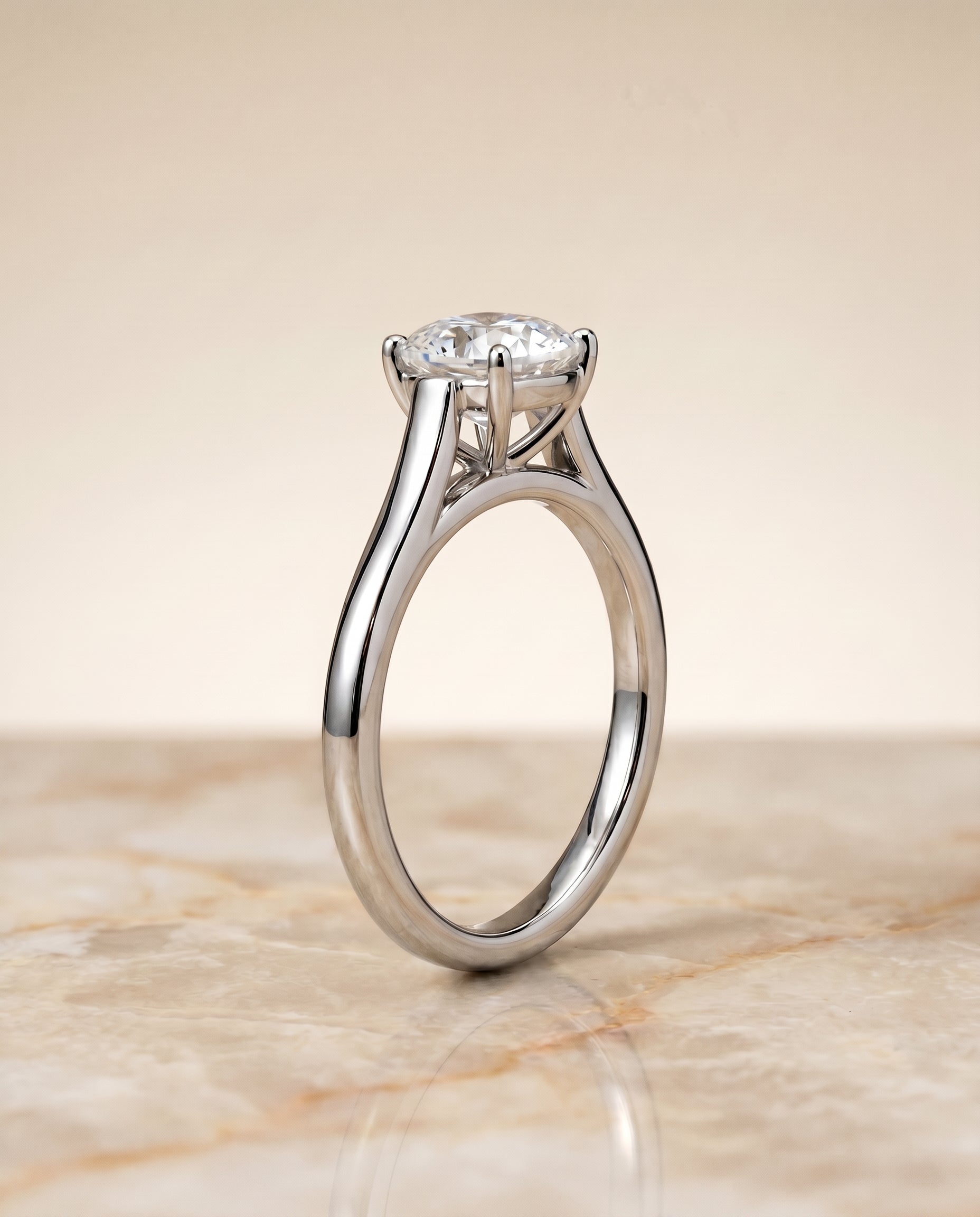The Juliette setting for cushion diamonds, made to order in Platinum | RockHer