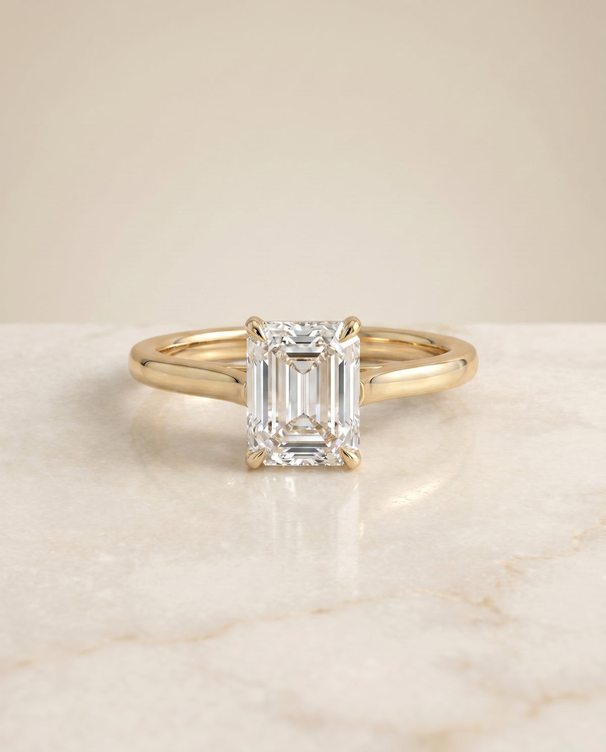 The Juliette emerald engagement ring setting in 18K Yellow Gold | RockHer