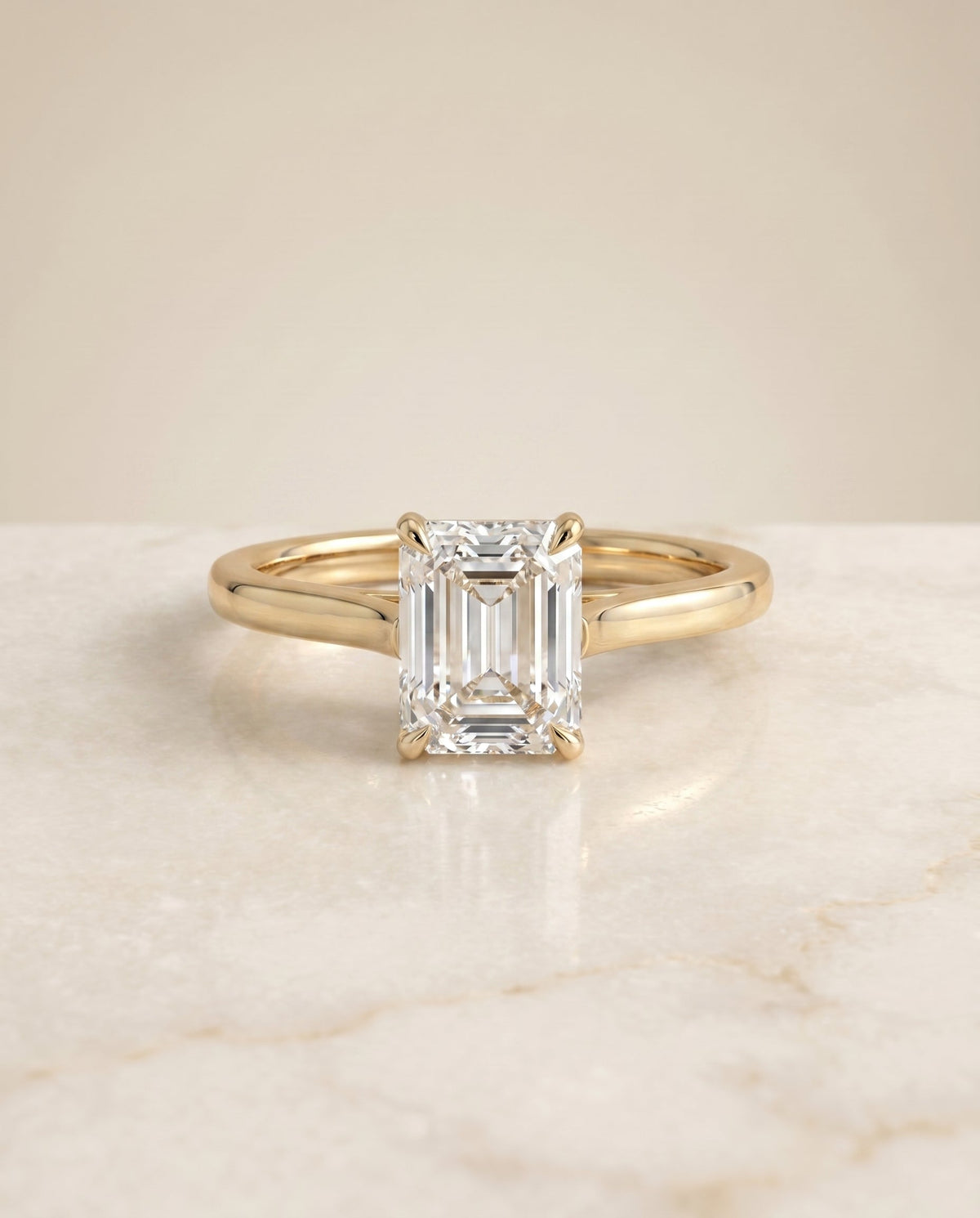 The Juliette emerald engagement ring setting in 18K Yellow Gold | RockHer