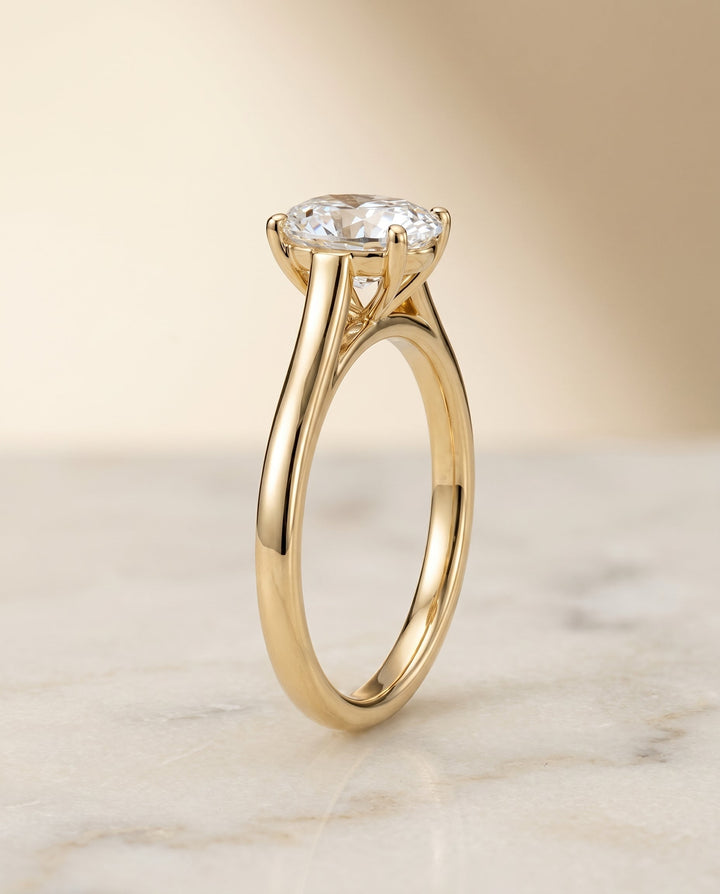 The Juliette Select Cathedral Solitaire Engagement Ring with Lab Diamond in 18K Yellow Gold - view 2