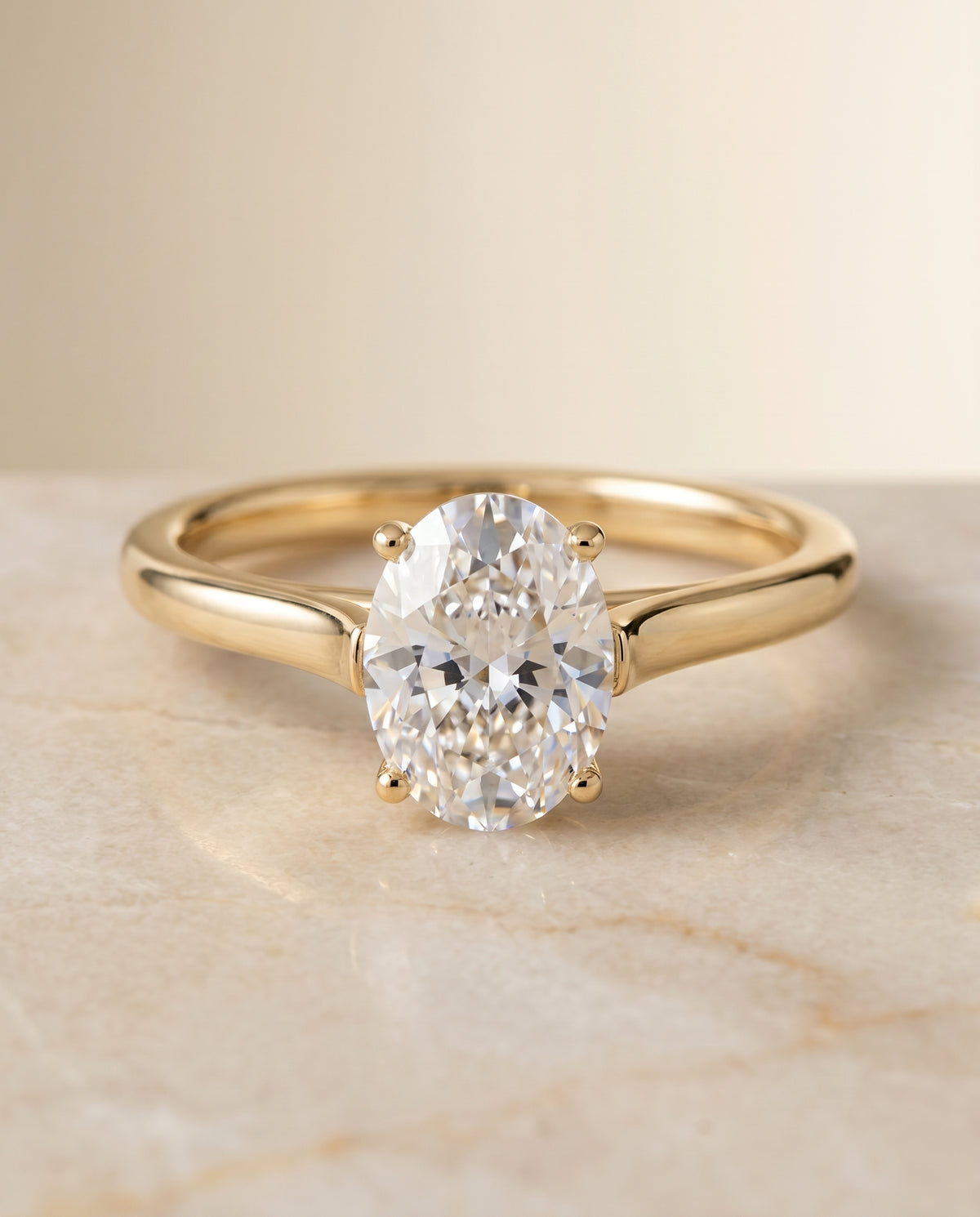 The Juliette oval engagement ring setting in 18K Yellow Gold | RockHer