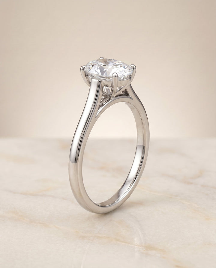 The Juliette Select Cathedral Solitaire Engagement Ring with Lab Diamond in Platinum - view 2