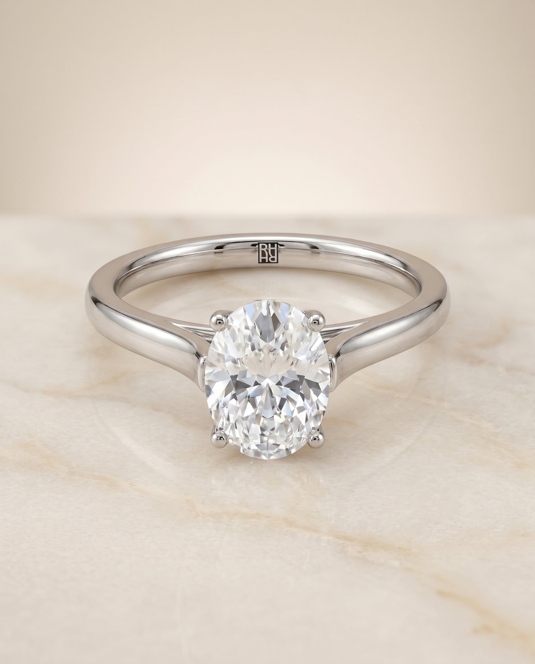 The Juliette Select Cathedral Solitaire Engagement Ring with Lab Diamond in Platinum - view 1