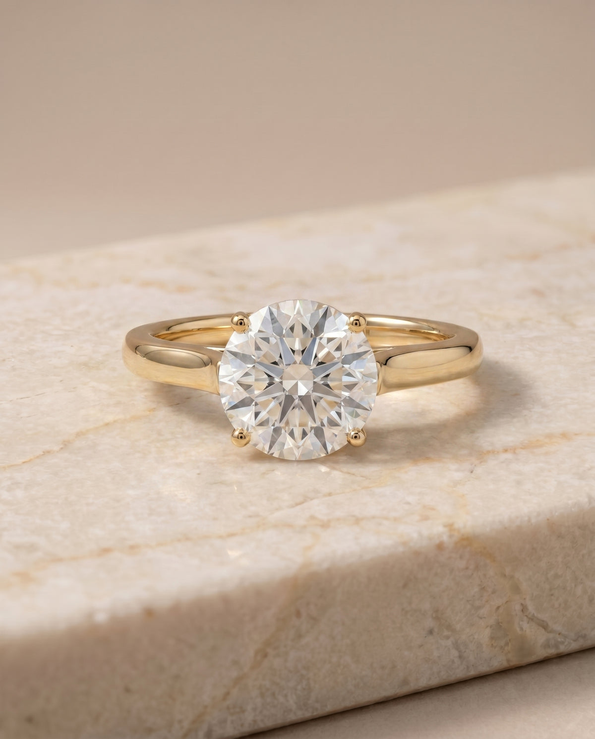 The Juliette round engagement ring setting in 18K Yellow Gold | RockHer