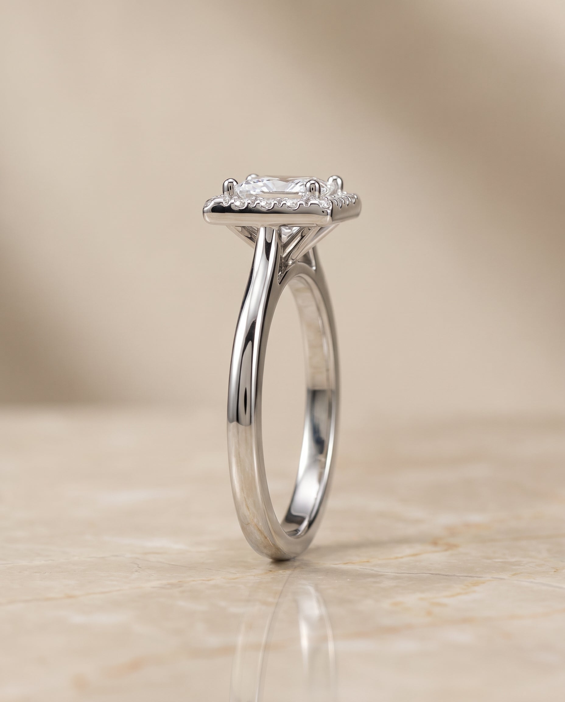 The Kate setting for princess diamonds, made to order in Platinum | RockHer