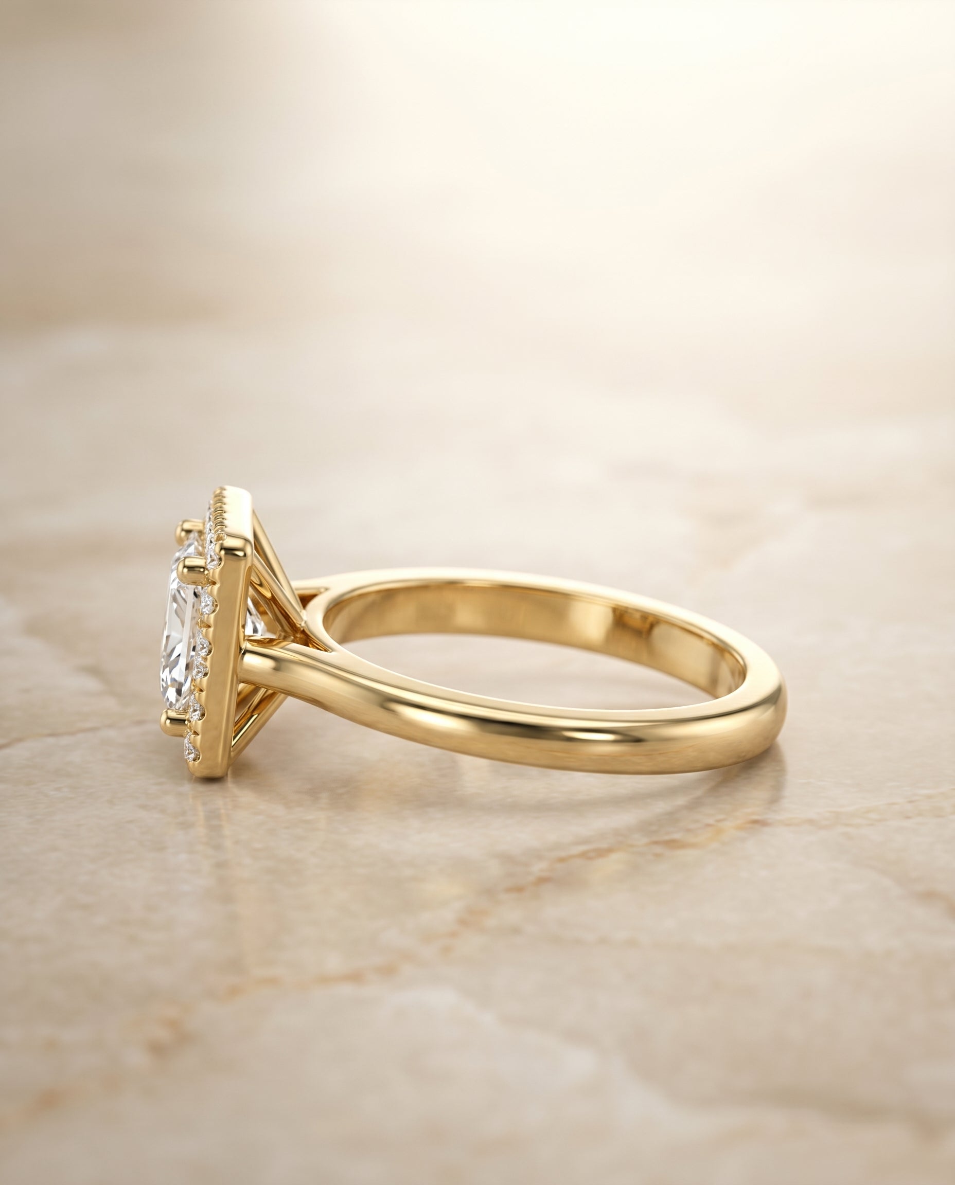 The Kate setting for princess diamonds, made to order in 18K Yellow Gold | RockHer