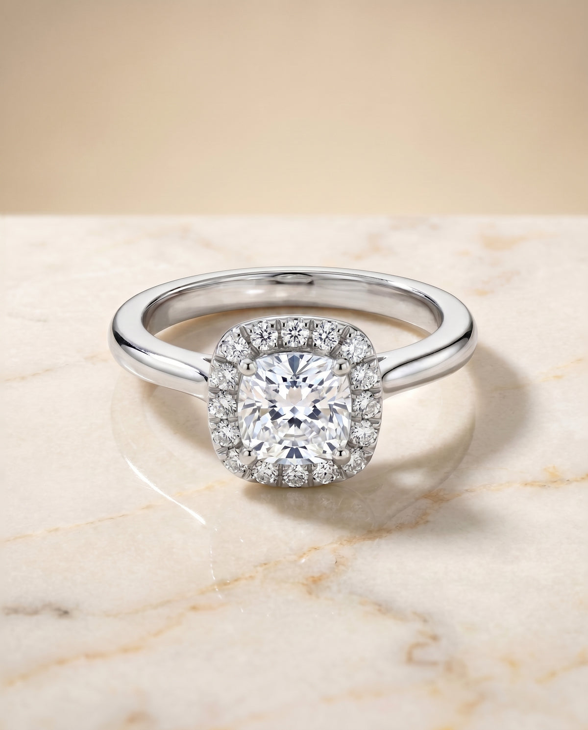The Kate cushion engagement ring setting in Platinum | RockHer