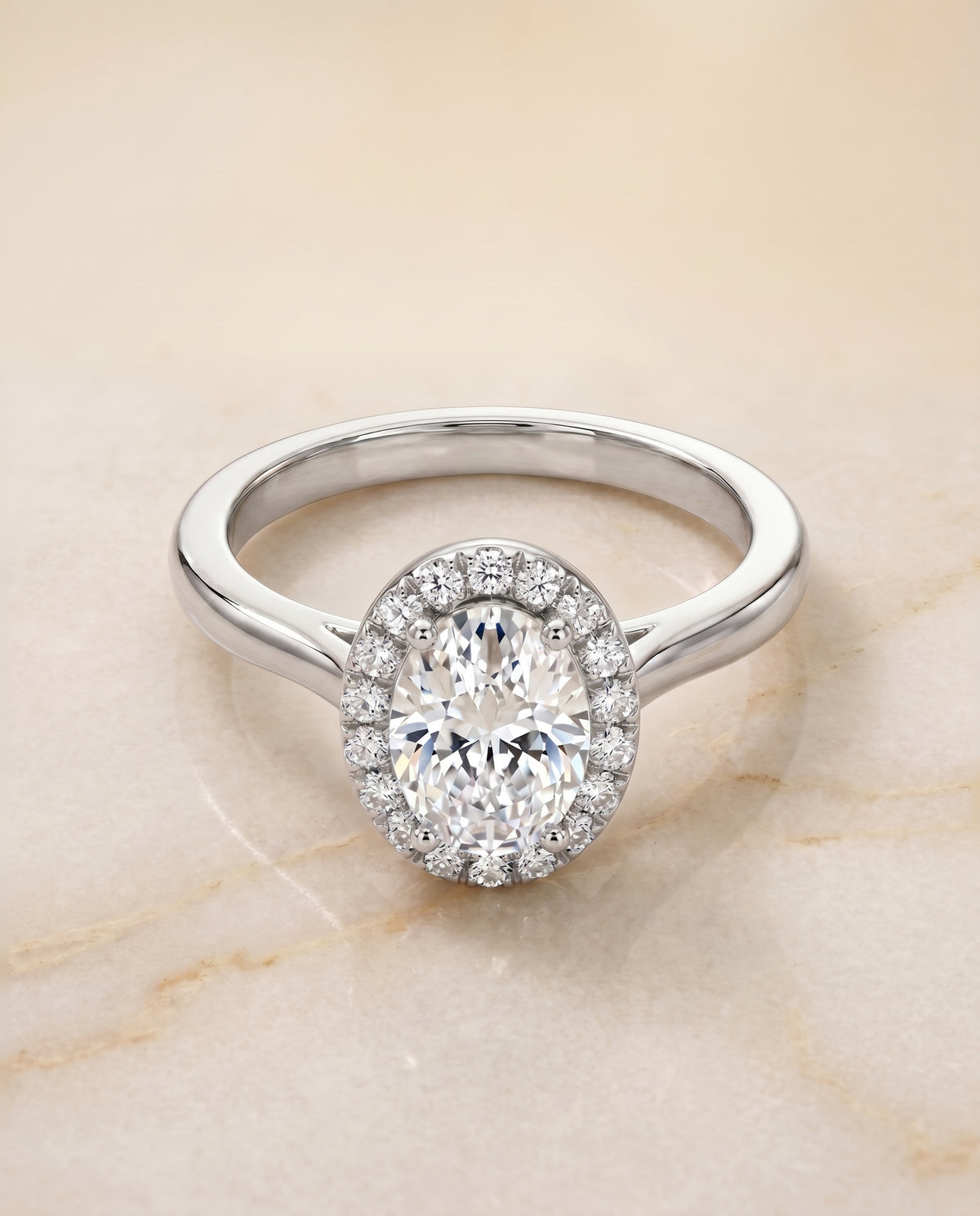 The Kate oval engagement ring setting in Platinum | RockHer