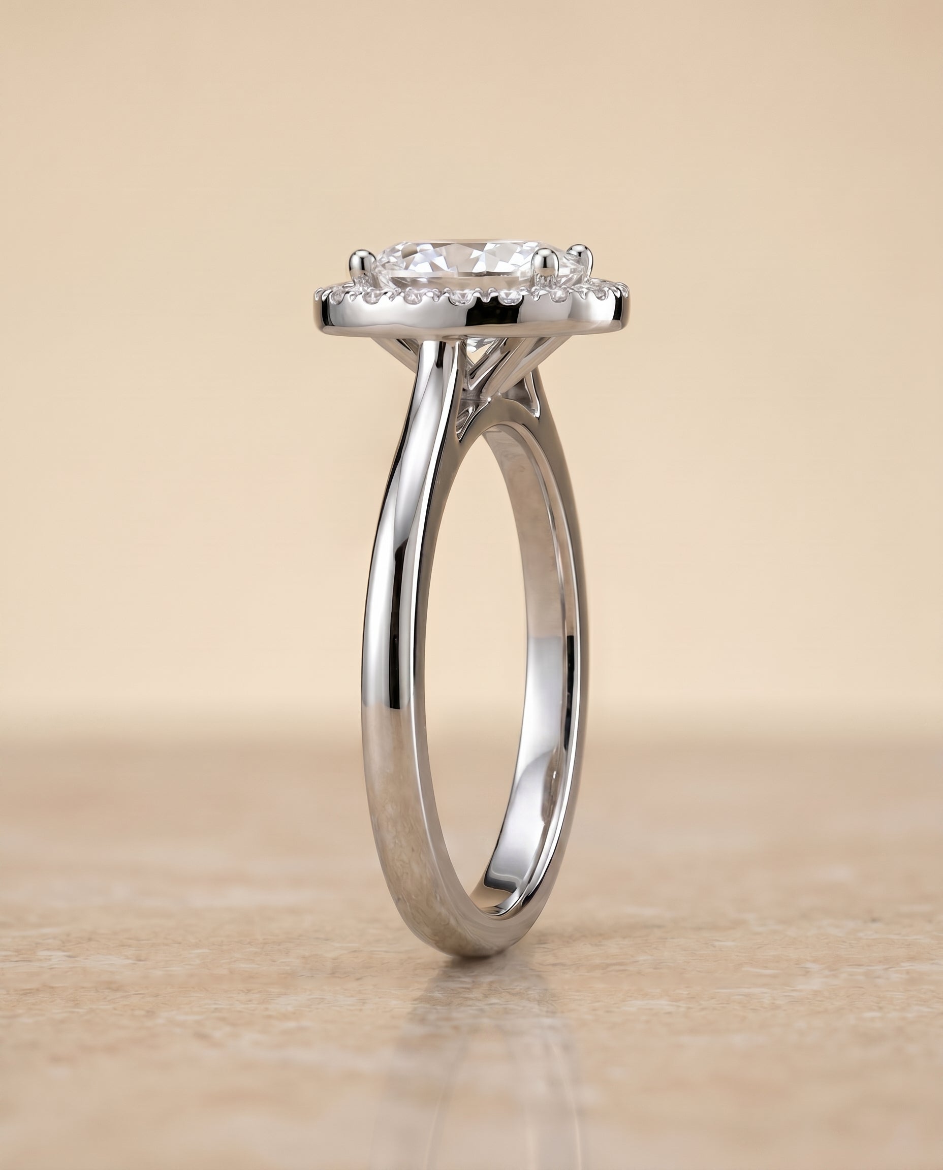 The Kate setting for oval diamonds, made to order in Platinum | RockHer