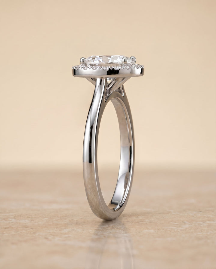 The Kate Select Halo Engagement Ring with Lab Diamond in Platinum - view 5