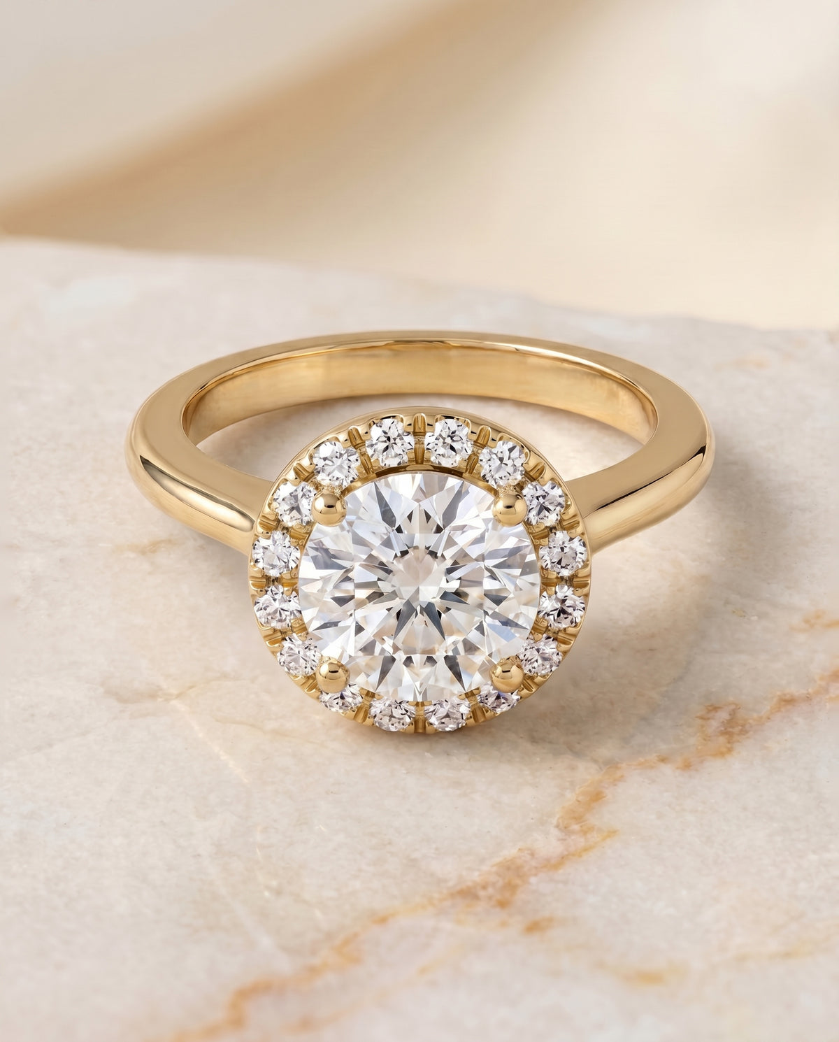 The Kate round engagement ring setting in 18K Yellow Gold | RockHer