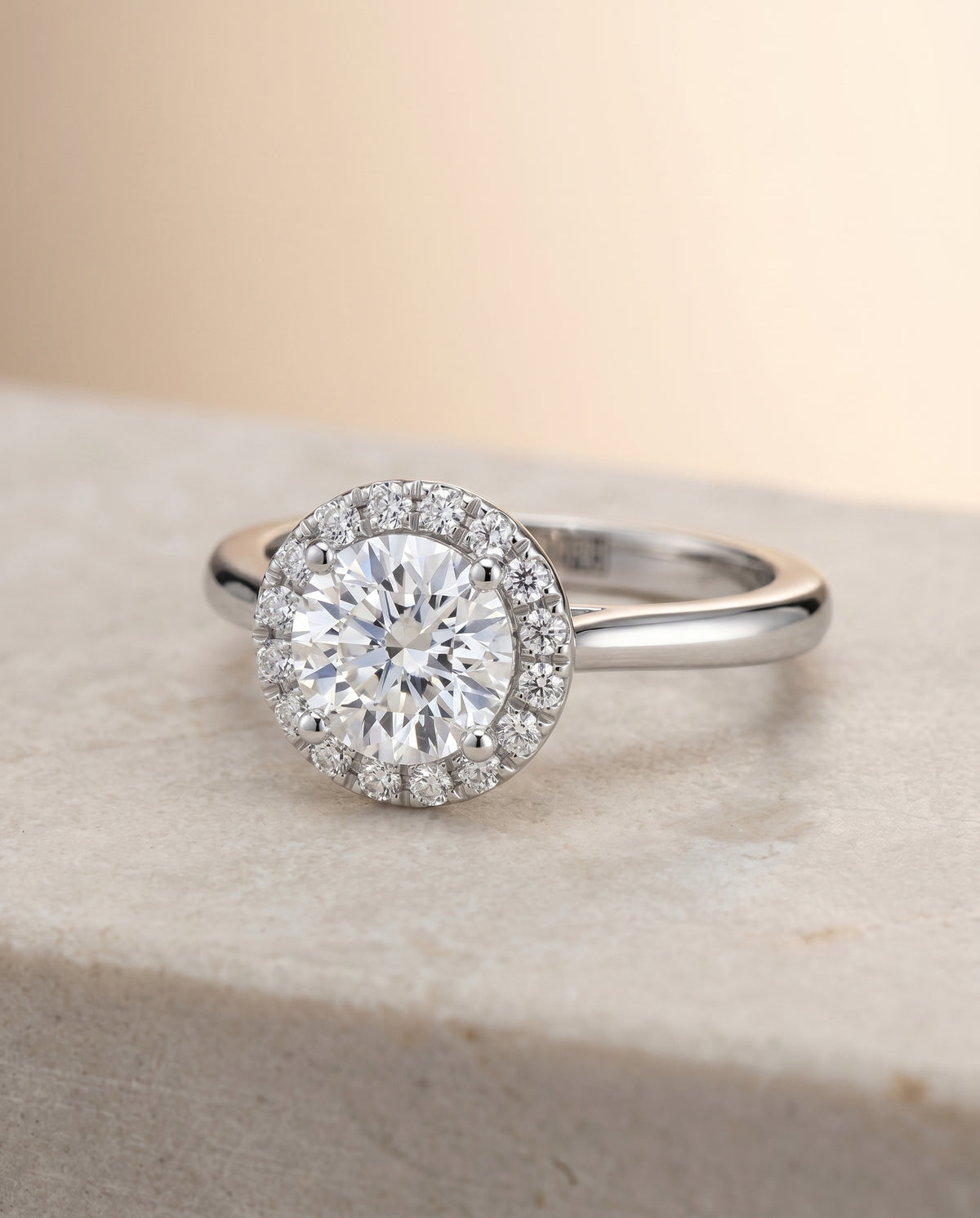 The Kate round engagement ring setting in Platinum | RockHer