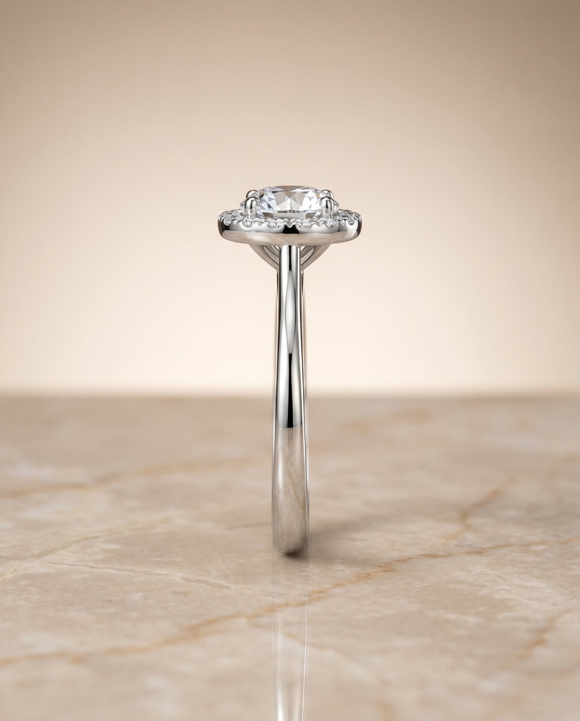 The Kate setting for round diamonds, made to order in Platinum | RockHer