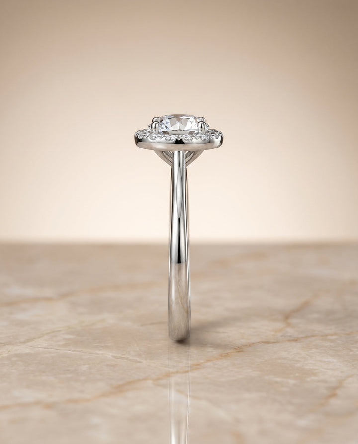 The Kate Select Halo Engagement Ring with Lab Diamond in Platinum - view 5