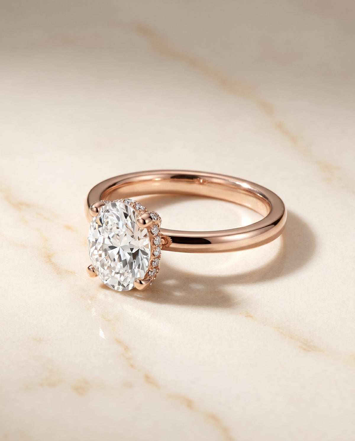 The Lana oval engagement ring setting in 14K Rose Gold | RockHer
